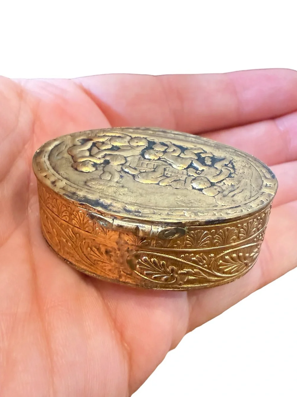 Vintage Italian Cherub Trinket Box / Pill Box – Made in Italy